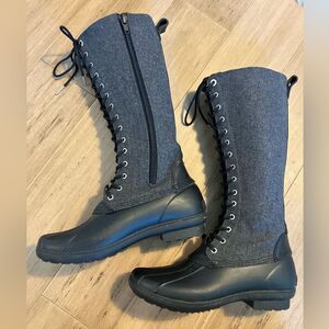 Michael Kors wool blend/leather upper lace up calf rubber sole women’s boots 8